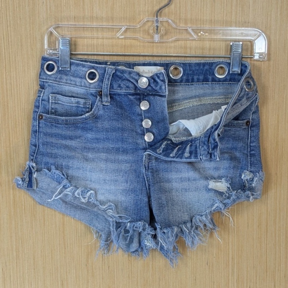 Altard State Womens Denim Shorts 25 Boho Indie Sleeze Concert Button Fly Cut Off